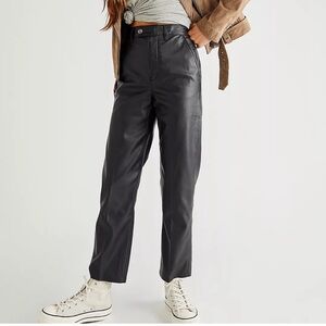Levi's Math Club Faux Leather Pants Flare Trousers Straight Leg